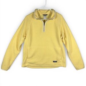 Patagonia Synchilla Fleece 1/4 Zip Pullover Women’s L Yellow Cream Soft Warm